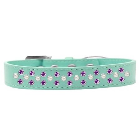 UNCONDITIONAL LOVE Sprinkles Pearl & Purple Crystals Dog CollarAqua Size 12 UN757591